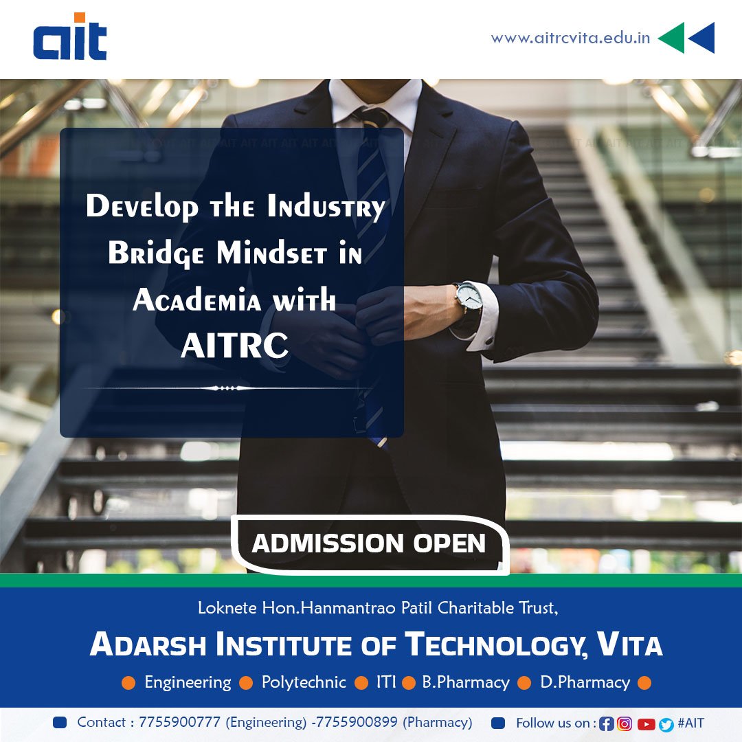 #AdmissionOpen #engineering #polytechnic #msbte #pharmacy
#careers #careersuccess #careeropportunities  #careergoals #CareerDevelopment #best_engineering_college #best_engineering
#Adarsh #Institute of #Technology and #Research #Centre #Vita
#AIT #AGIV #AITRC #AITP #VITA