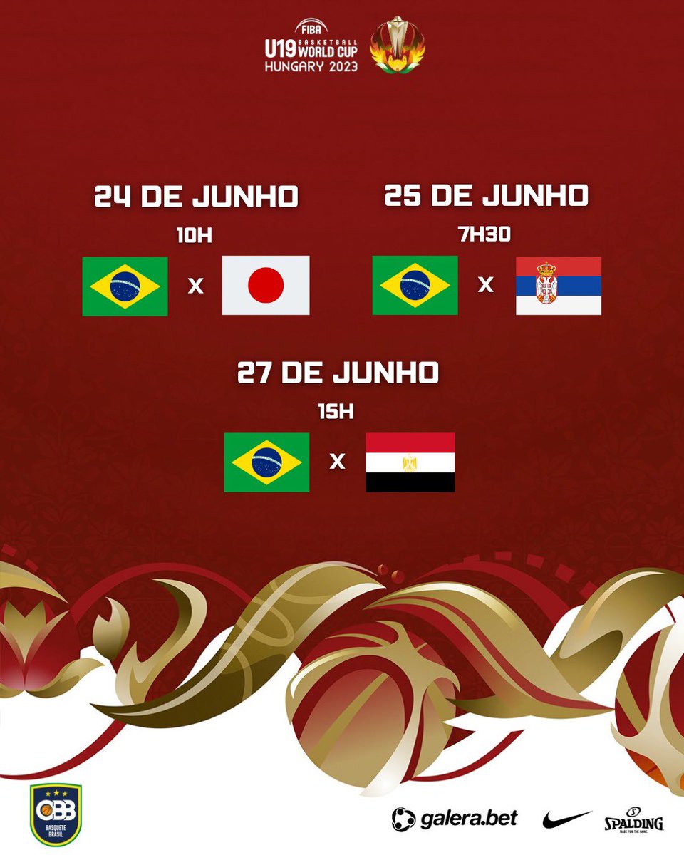 basquetebrasil's tweet photo. Vai começar o Mundial sub-19 masculino e o Brasil estreia neste sábado, às 10h, diante do Japão!
Os nossos campeões sul-americanos e você-campeões das Américas vão em busca do seu sonho!
📺Todos os jogos ao vivo no YouTube da FIBA e no App Basquete CBB!
#NossaBase #Basquete #Basketball