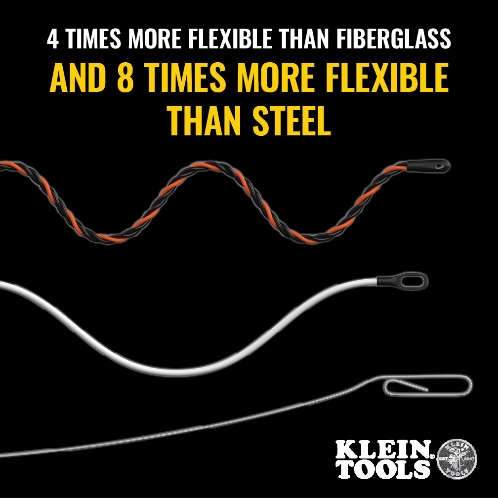 Our 75-Foot High Flex Polyester Fish Tape (50375) is the perfect wire pulling solution where flexibility meets strength. 

#kleintools #elpmarketing #toolsofthetrade #worksmarternotharder #electricaltools