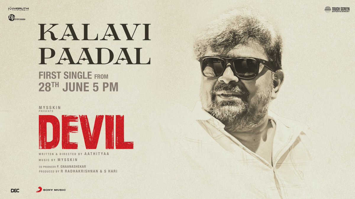 SonyMusicSouth's tweet photo. The promo of #KalaviPaatu , the first single from #Devil ! 

A @DirectorMysskin Musical 🎶

Click play here 🔥 ➡️  https://t.co/ua30vNKZSj

@MaruthiLtd @gnanase9137312
@DirectorMysskin @Aathityaa3
@shamna_kkasim @vidaarth_actor
@Thrigun_Aactor #SubhashreeRayaguru @Lv_Sri https://t.co/4R9Gy6oxNu