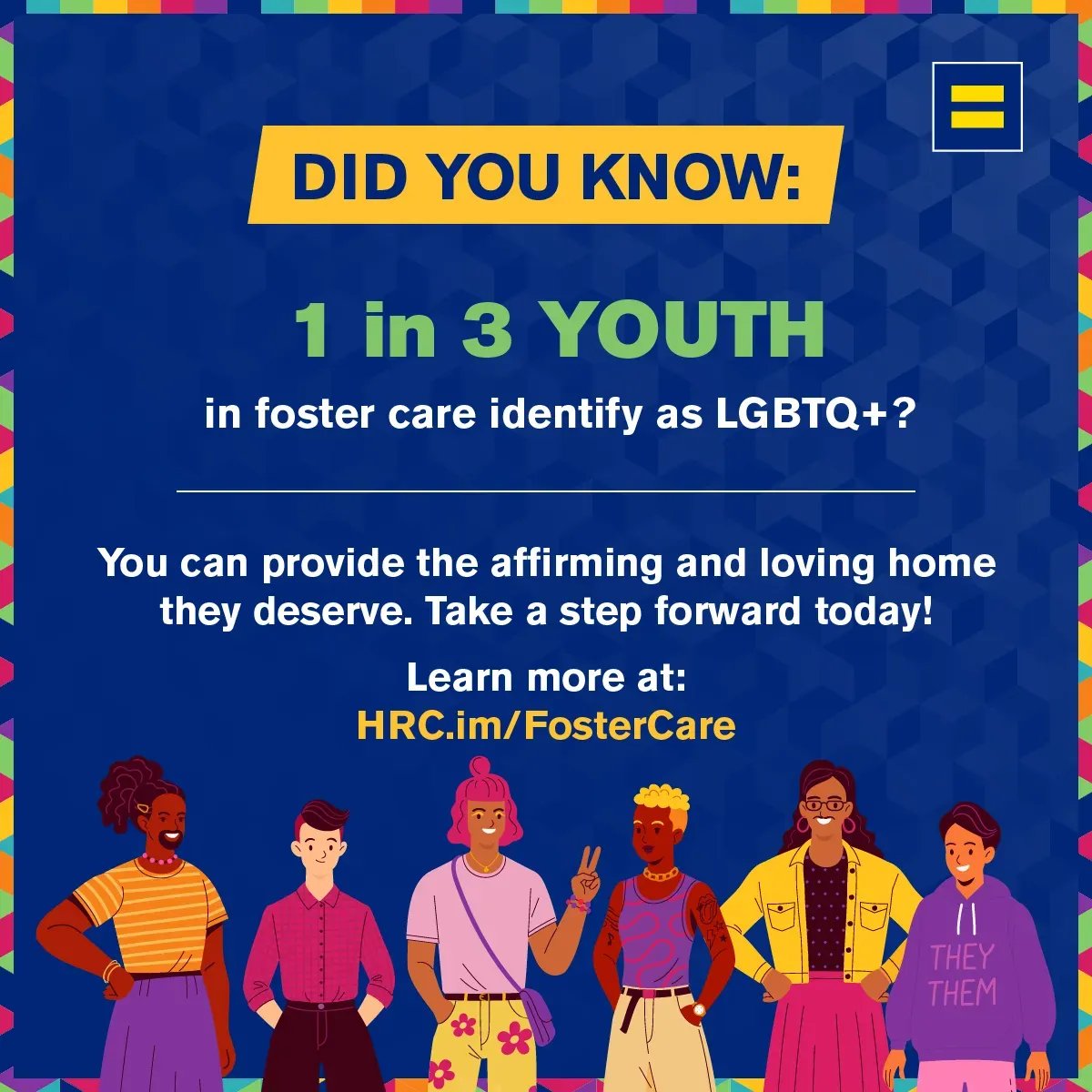 LGBTQIA2S+ youth in #fostercare need affirming and inclusive support from #childwelfare agencies. Learn more at: buff.ly/3WQHk7Q #PrideMonth @HRC