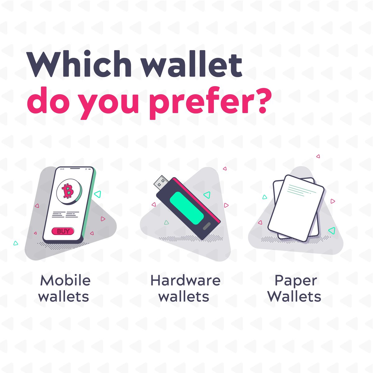 There are different types of wallets to store, send and receive your digital assets. Each has its own pros and cons – what kind of wallets do you prefer?

#MidChains #custodial #hardwallet #digitalwallet #crypto #btc #blockchaintechnology #cryptowallet