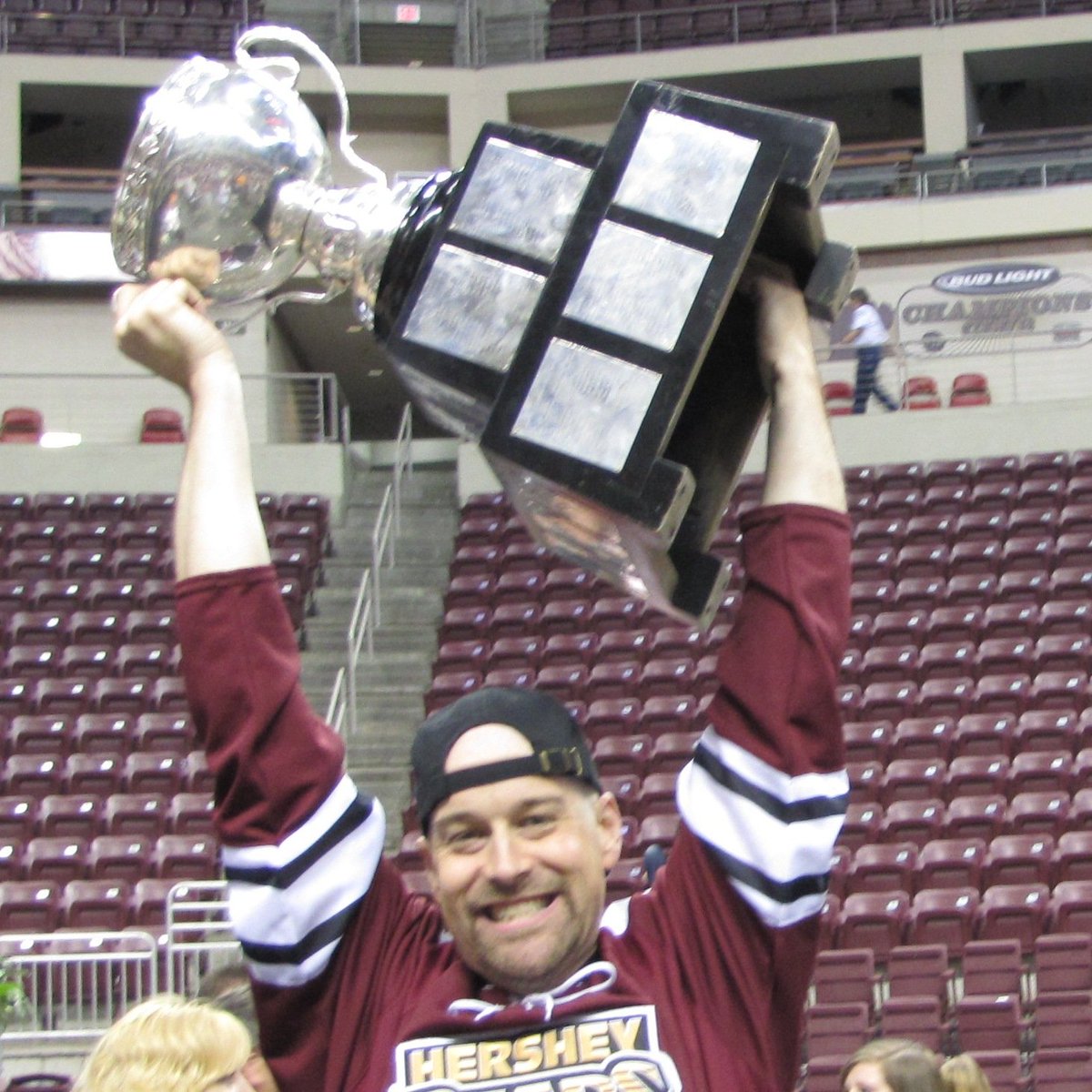 john_glindeman's tweet photo. @WaltonSports1 @TheHersheyBears I feel ya. Won't be able to repeat this pose but will be there in spirit. https://t.co/w9uQ8zEkD6