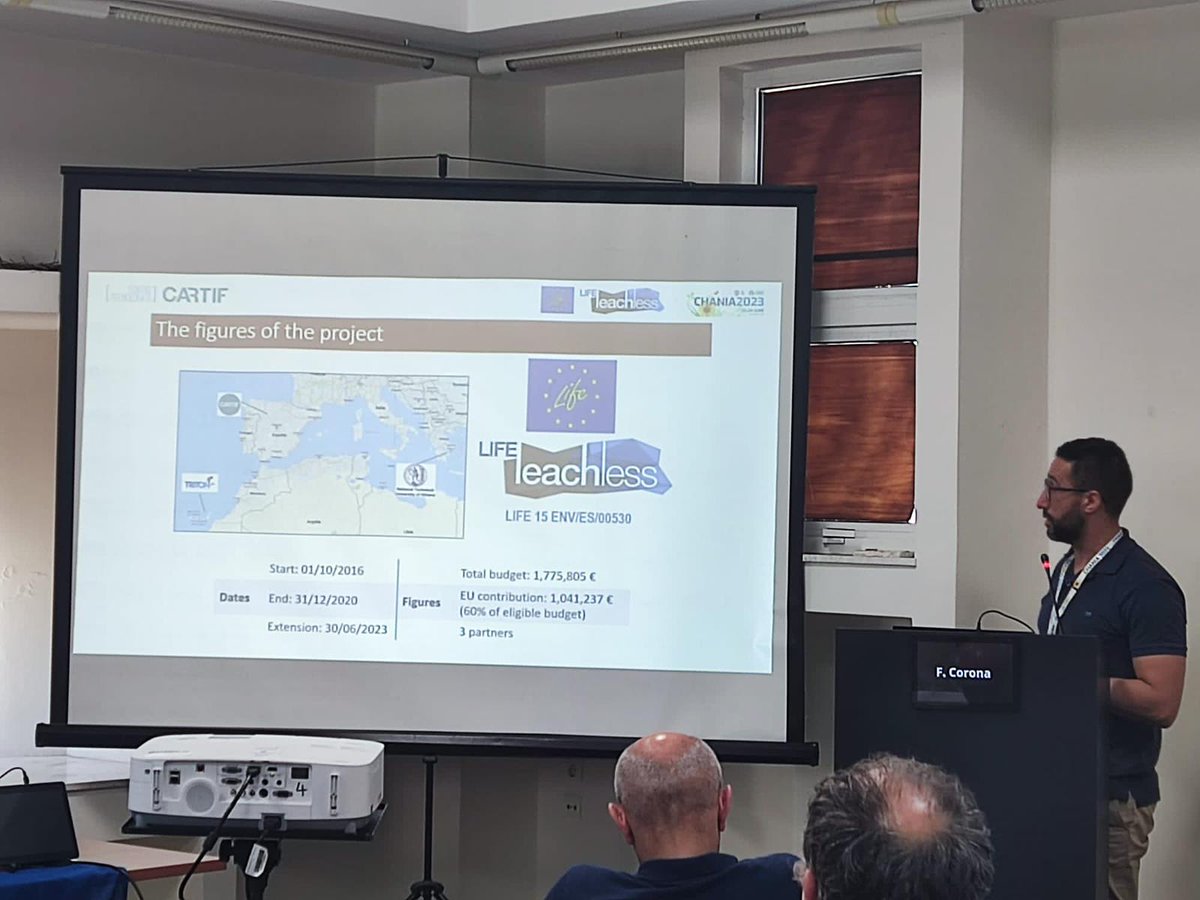 Our colleagues from #CircularEconomy area are taking part in #CHANIA2023, the main international Conference on #SustainableSolidWaste management, in its 10th edition, in #Greece, with some of our main projects such as <a href="/LIFELEACHLESS/">LIFE LEACHLESS</a>, #H24NEWAGE, #ECLOSION or <a href="/walnut_project/">WalNUT</a>