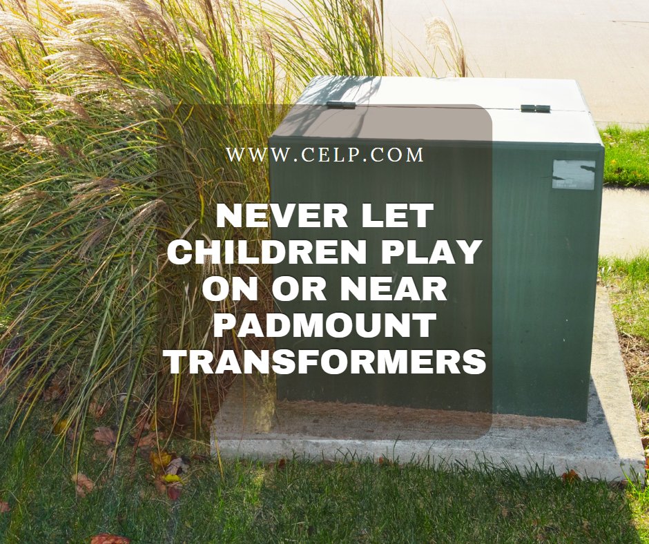 Children should never play with, climb on, or open padmount transformers. They contain electrical equipment for underground service to homes and businesses and may be dangerous. If you see a box that is open or damaged, contact CEL&P. #PublicPower #CvillePower