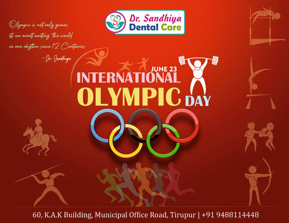 'INTERNATIONAL OLYMPIC DAY'

Olympic is not games it's an event uniting the world in one rhythm since 12 Centuries...
                                                                ~ Dr. Sandhiya 

#tirupurnews #tirupurdistrict #tiruppurdistrict #dentist #Olympics #olympics2024