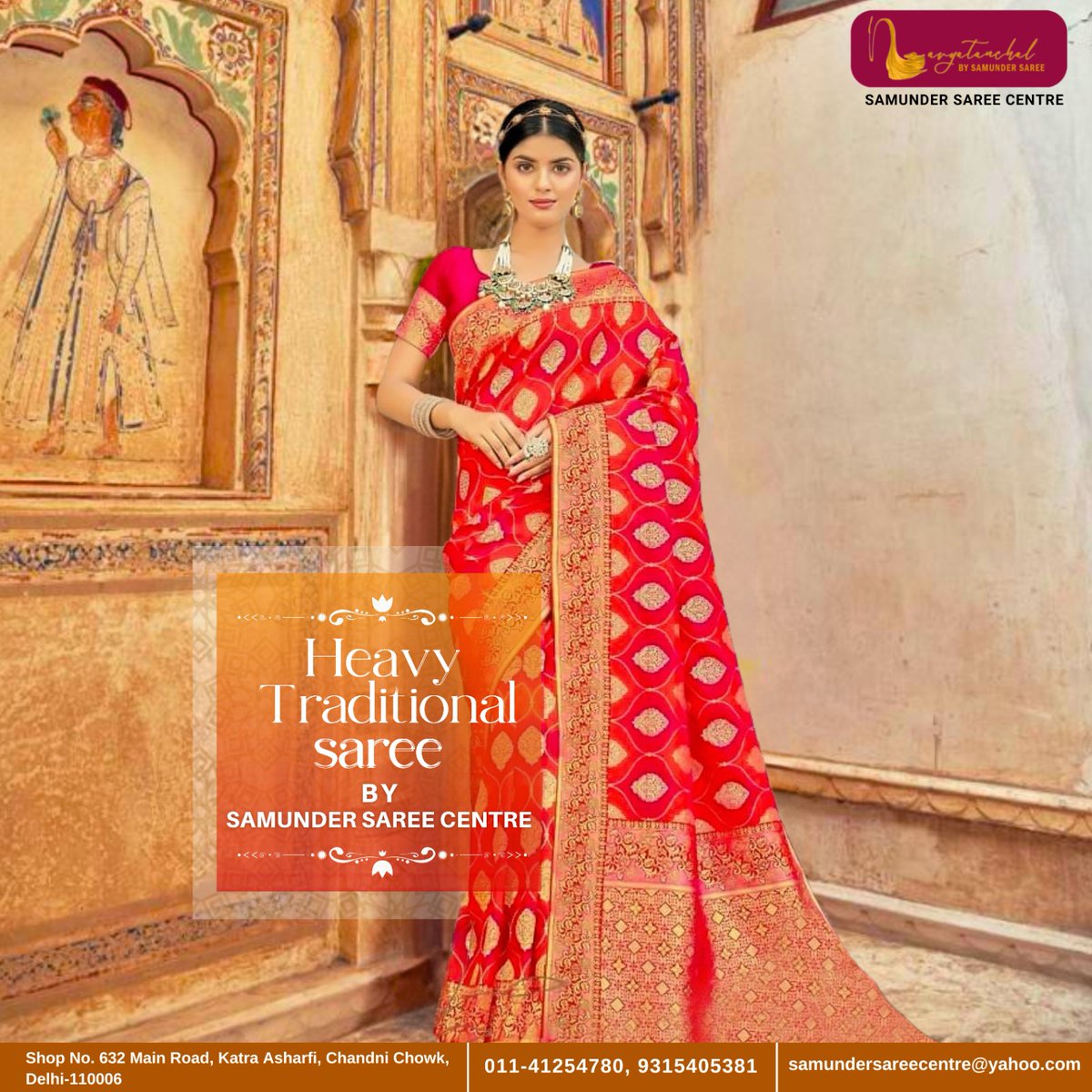 NAVYATANCHAL BY SAMUNDER SAREE
Wear a saree and make heads turn..
.
📍Shop No. 632 Main Road, Katra Asharfi, Chandni Chowk, Delhi-110006
📞011-41254780, 9315405381
🌐samundersareecentre@yahoo.com
.
.
#bridal #fashion #sareestyle #samundersaree #gravwebsolution #newdesign