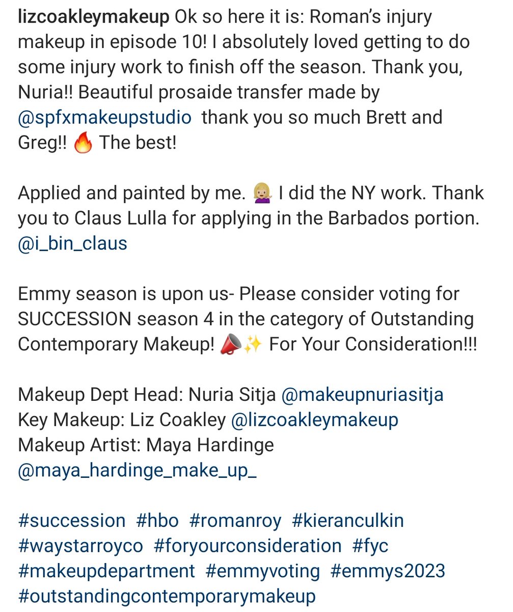 Roman's injury in episode 10 in detail by Liz Coakley (lizcoakleymakeup on insta)

#succession #hbo #romanroy #kieranculkin #waystarroyco #foryourconsideration #fyc #makeupdepartment #emmyvoting #emmys2023 #outstandingcontemporarymakeup