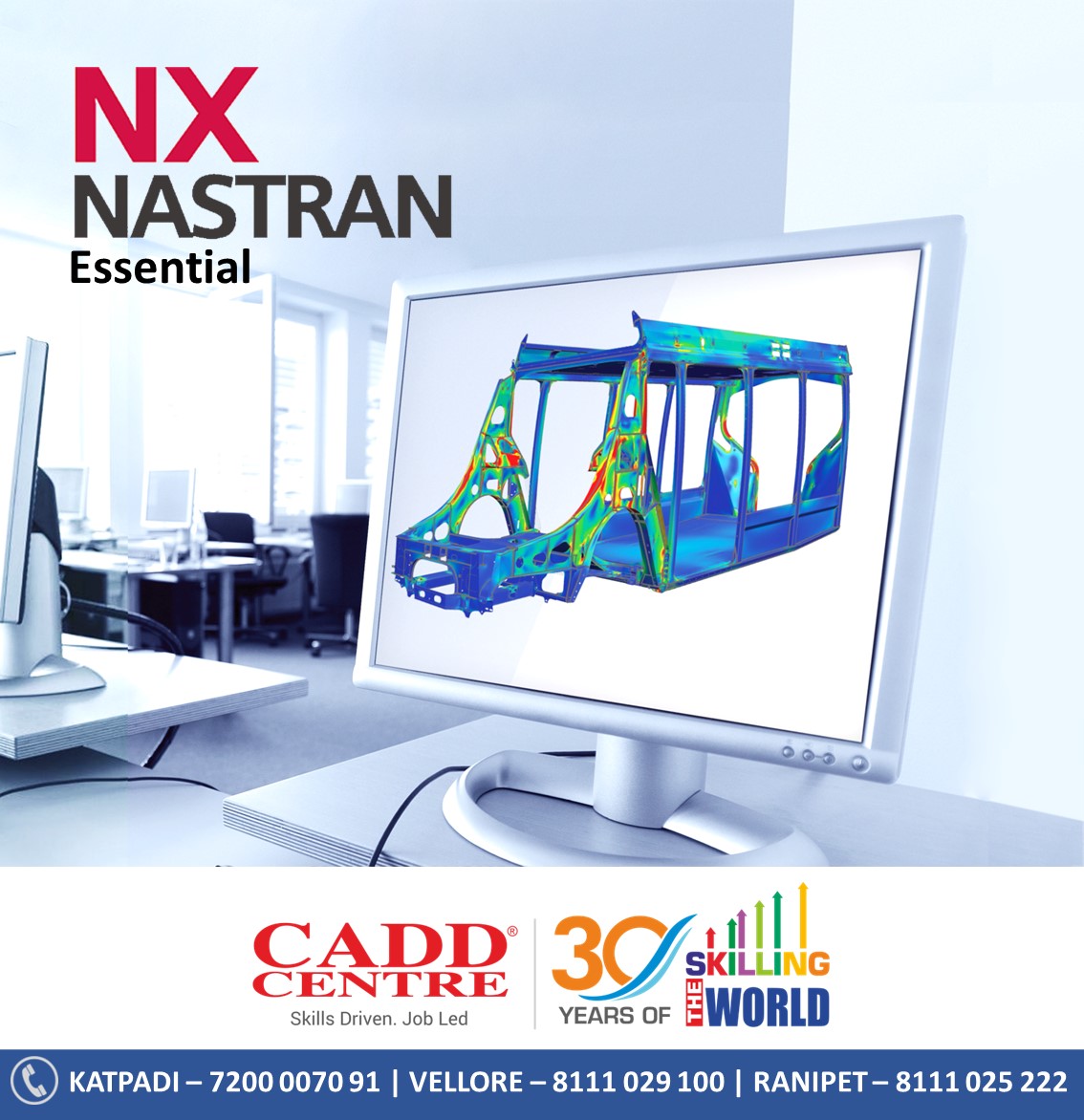 Learn NX Nastran to build your Design Career!@caddcentrevellore

Register Now!

#caddcentre #caddcentrevellore #livewireindia #livewirevellore #CAD #students #mechanical #engineers #NASTRAN #NXCAD #AutoCAD  #solidworks #ANSYS #FEA #meshing #buklinganalysis #vellore #ranipet