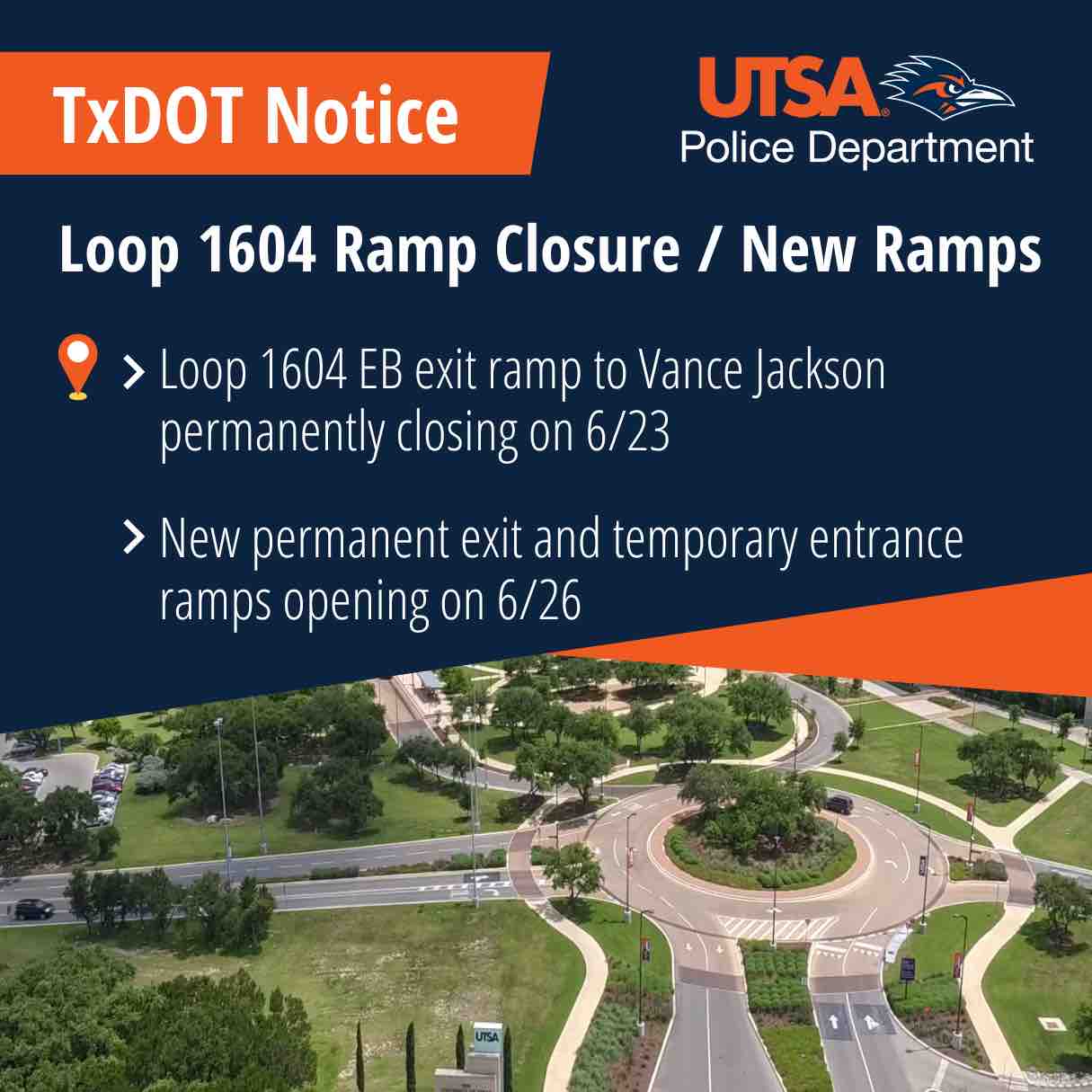 UTSA Police Dept. on Twitter "New exit and entrance ramps open near