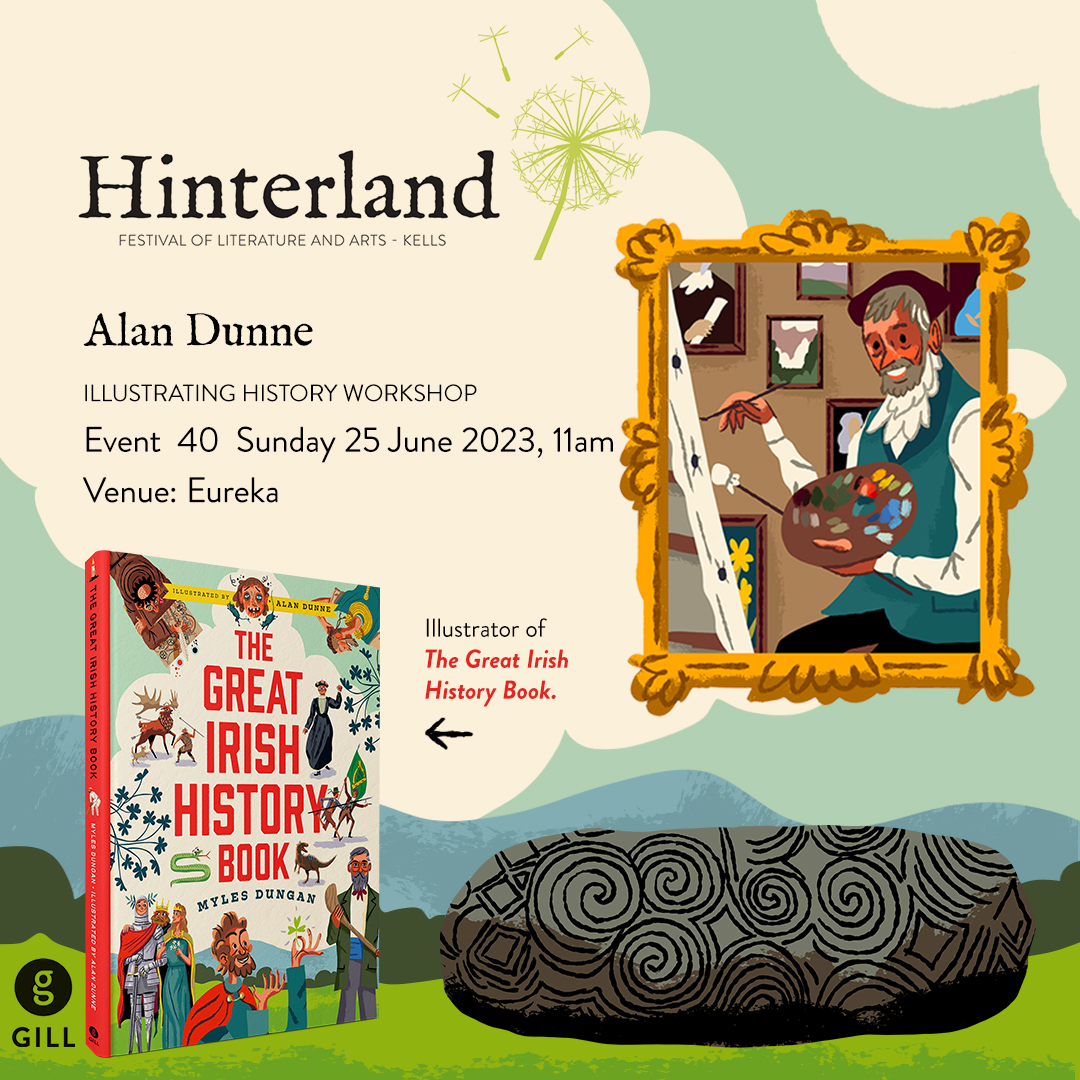 Hi all! Want to know the process behind illustrating a history book? I will be at the Hinterland Festival running an Illustrating History Workshop! 🎨⌛️ @HinterlandKells See the link for event and booking details: hinterland.ie/p-463-alan-dun…