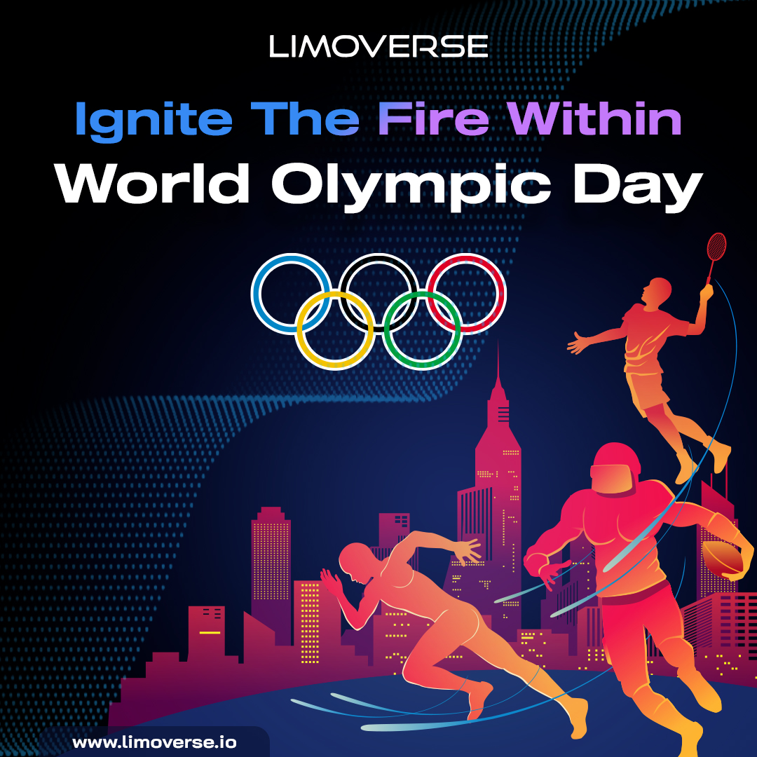 limoverseglobal's tweet photo. Fuel your aspirations &amp; celebrate Olympic spirit with #Limoverse! 🌍🏅🔥 Let's push limits, chase dreams, embrace the Olympic spirit. 
Happy International Olympic Day! 🎉🏅🌍
#OlympicDay #healthfi #Defi #metaverse #burn2earn https://t.co/juRV1UOdYT