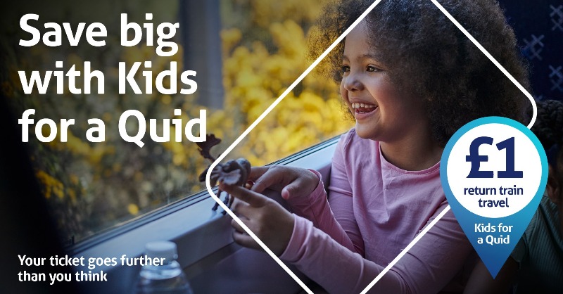 ScotRail's tweet photo. Children can travel off-peak for just £1 when accompanied by a fare-paying adult. 

Valid for use alongside ScotRail Singles, Returns, Season Tickets, Flexipass products and now, by popular demand, Advance tickets too! 🚆