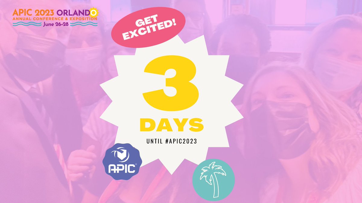 APIC's tweet photo. 💥 ONLY 3️⃣ DAYS UNTIL #APIC2023! Out of the 80+ education sessions and 99+ poster presentations at #APIC2023 which one are you most excited for? 💯 https://t.co/LP7oKxlHsF