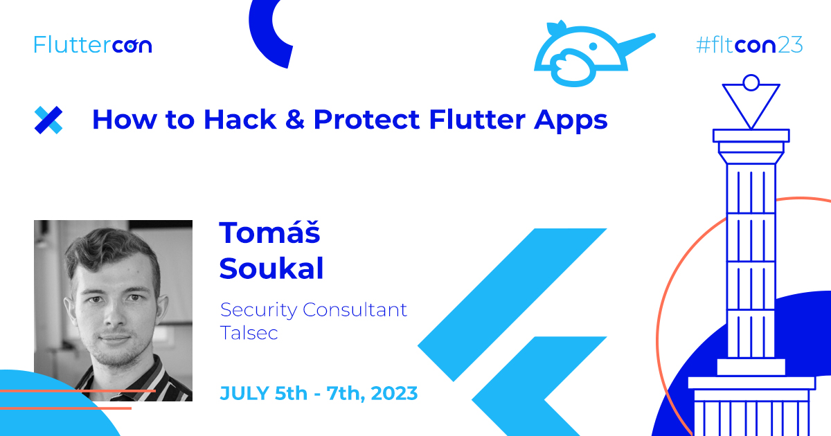 FlutterconWorld's tweet photo. ...and the #ftcon23 speaker list continues with @SirionRazzer 🚨

In this talk, you'll learn how to protect #Flutter apps from the modern reverse engineering technics &amp; malware used by hackers and how #apps can be hacked. 

Read more about the talk here: https://t.co/3EPolIDMRl https://t.co/2JepaqSRC1