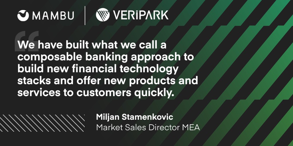 Mambu_com's tweet photo. Miljan Stamenkovic sat down with @VeriPark to share insights on #composablebanking and our partnership. Discover how we're helping banks adapt to a constantly changing environment. 👉 https://t.co/JLhOzI9N6K
#fintech #cloud https://t.co/DnLXMZoROk