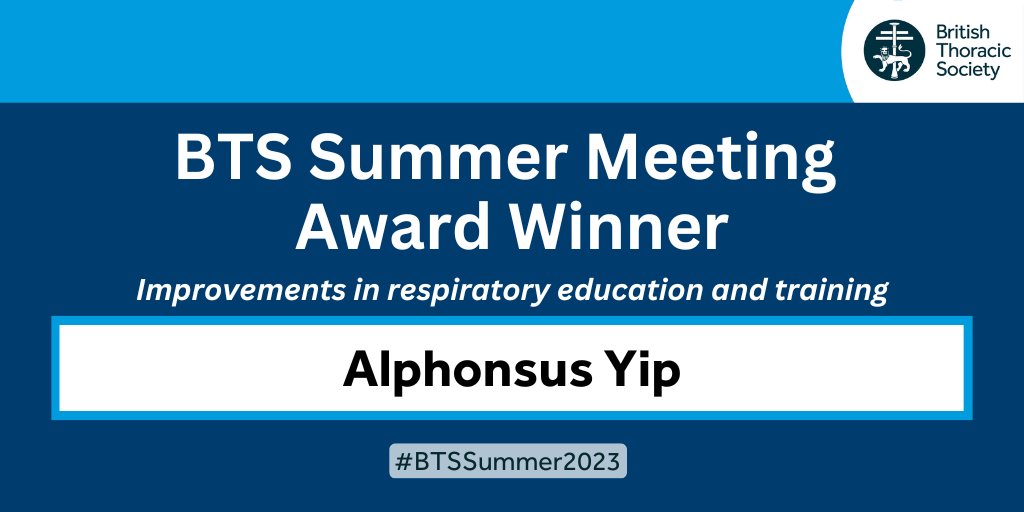 Congratulations to today's winner of the BTS Abstract Awards - presentations were on the theme of 'Improvements in respiratory education and training.'
#BTSSummer2023 #RespEd #RespIsBest