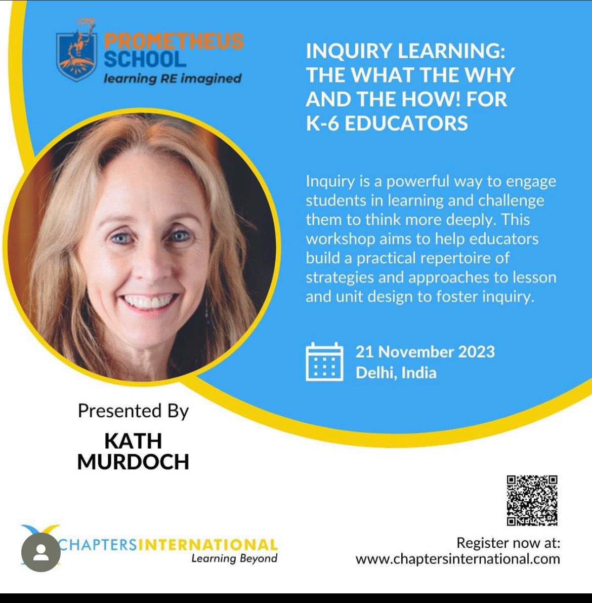 Join us for an inspiring session with Kath Murdoch as she unravels the power of inquiry in our school.Calling all educators to embark on this transformative journey.Register now & let curiosity ignite your classroom! #InquiryInSchool @Prometheus_Edu @kjinquiry