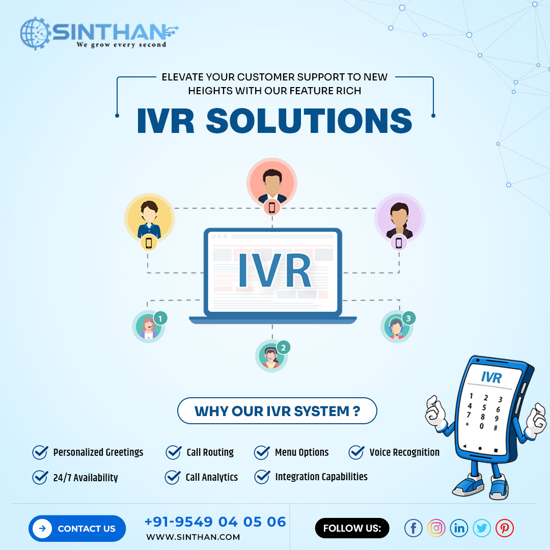 SinthanTechno's tweet photo. Navigate Customer Inquiries Effortlessly With Our IVR Expertise. 📲🚀☎ : 9549040506
#IVR #IVRsolutions #InteractiveVoiceResponse #CustomerService
#CallCenter #Automation #CustomerExperience
#Efficiency #Streamline #VoiceRecognition #DigitalTransformation
#SmartTechnology https://t.co/j8WoBKUEkK