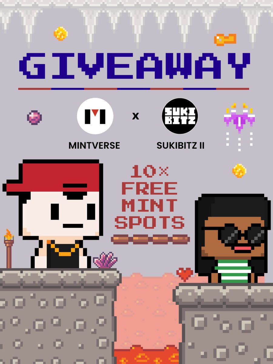 Mintverse_'s tweet photo. 👀 Mintverse x SUKIBITZ II Giveaway
🏆 We are giving away 10× FREE MINT SPOTS from @sukibitz❗️
🍀10 winners 🚀
👉To enter:
1️⃣Like/Retweet
2️⃣Follow @sukibitz & @Mintverse_
3️⃣Tag 10 friends
🕙Ends in 48hrs!
#wl #Mintverse #NFT #NFTGiveaway #Airdrop #Freemint #ethnft #PolygonNFTs https://t.co/5jNOxhaZCx