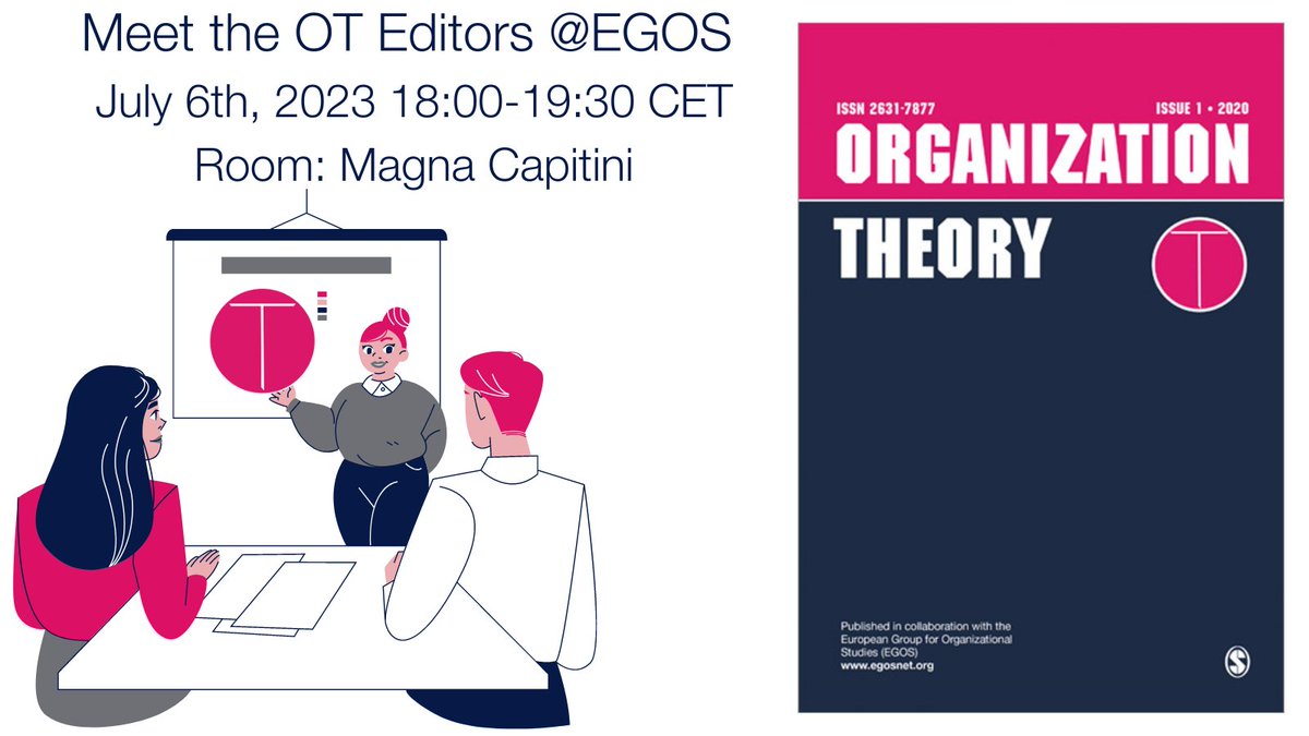 We invite you all to meet our journal's Editors @egosnet  #EGOS2023 along with the Editors of  @AOMConnect @EURAM_BXL @IJMR_BAM  on July 6th 18:00-19:30, room Magna Capitini, Campus Magistero, Via Is Mirrionis, 1, 09123 Cagliari (Faculty of Humanities complex) @univca