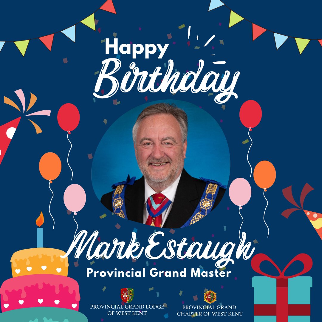 Happy Birthday to our Provincial Grand Master Mark Estaugh.
We wish you a wonderful day celebrating.

#HappyBirthday #WestKentMasons #Celebrate #FridayFeeling #Friday #FridayFunday #Celebration #OneMoreYear