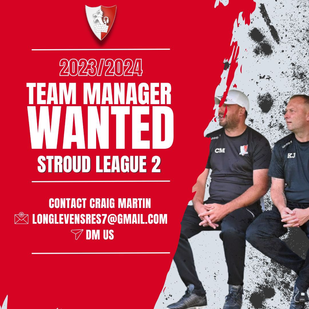 We are looking for a manager to come and run our Stroud League 2 team for season 23/24 and also help out coaching players at training. If you are interested is getting back into football management or are starting out in your football journey we could be the team for you??