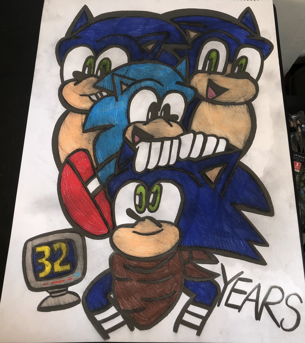 Happy 32nd Anniversary to the one and only, Sonic The Hedgehog!!! 

#SonicTheHedgehog #sonicfanart #sonicart #sonicartist #Sonic #ClassicSonic #BoomSonic #MovieSonic #Sonic32nd