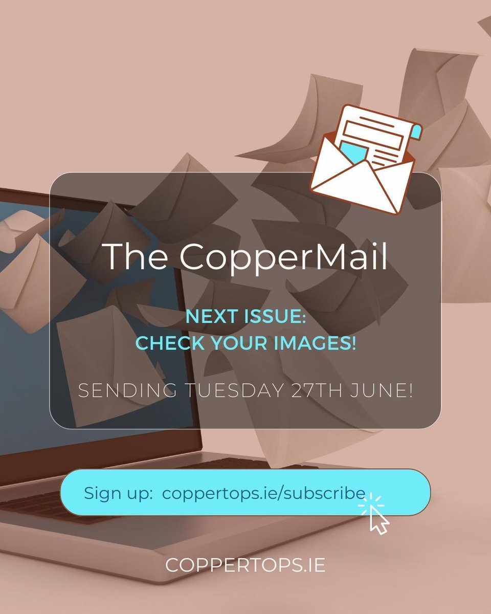 coppertopsbiz's tweet photo. Are your images working?
Our next email edition covers some of the top things I see that make for images that are less effective on social media, and how to fix them!
Sign up for our next issue at https://t.co/bKJfTgpwWp
#Coppertops #CopperMail #Graphics #Design https://t.co/sCsDbWWZuF