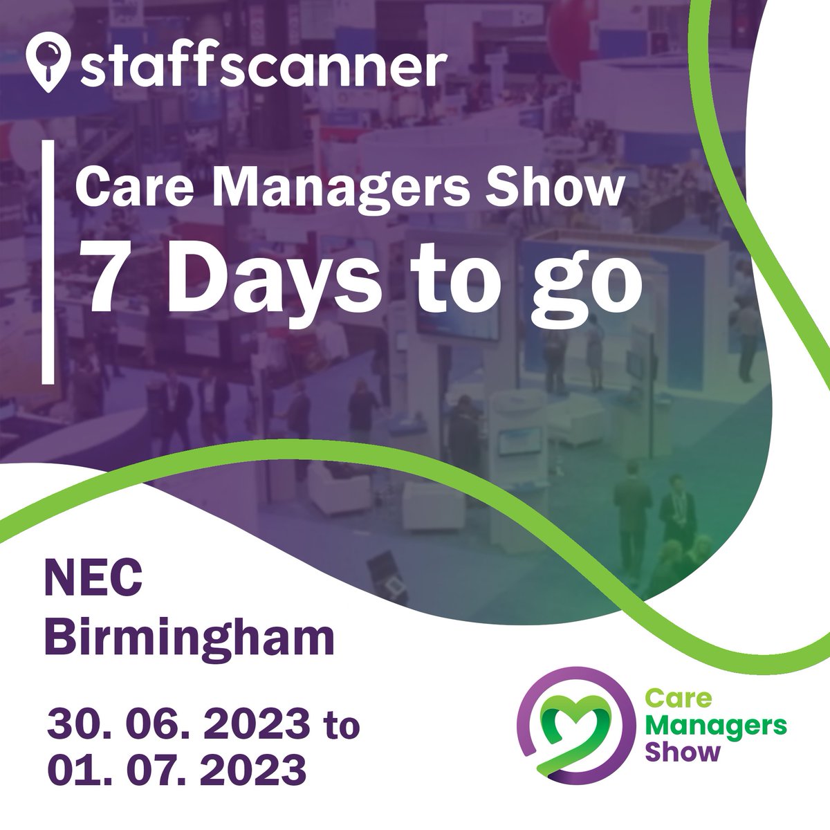 We are attending the Care Managers Show @thenec  from 30th June to 1st July 2023 hosted by @Caring_Times.

#carersuk #carers #nurses #nursesuk #healthandsocialcare #healthcare #staffscanner #carehomes #carehomesuk #caregroups #connection  #care #experience #CareManagersShow