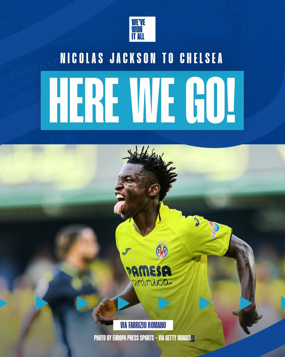 🚨 BREAKING - Nicolas Jackson to Chelsea, here we go!

👉 €35m bid has been accepted by Villarreal. Personal terms have been agreed with the player and a medical is now set to take place!

#CFC #ChelseaFC