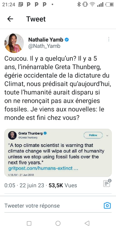 KayoNuemo89229's tweet photo. En plus d'être #homophobe, @Nath_Yamb est #climatosceptique.
La lutte contre le réchauffement climatique est évidemment l'ultime priorité pour notre génération. 
Au #Cameroun, le programme du #MRC de @KamtoOfficiel l'a parfaitement pris en compte.
#Faites_la_taire https://t.co/aEnLp1iwCd
