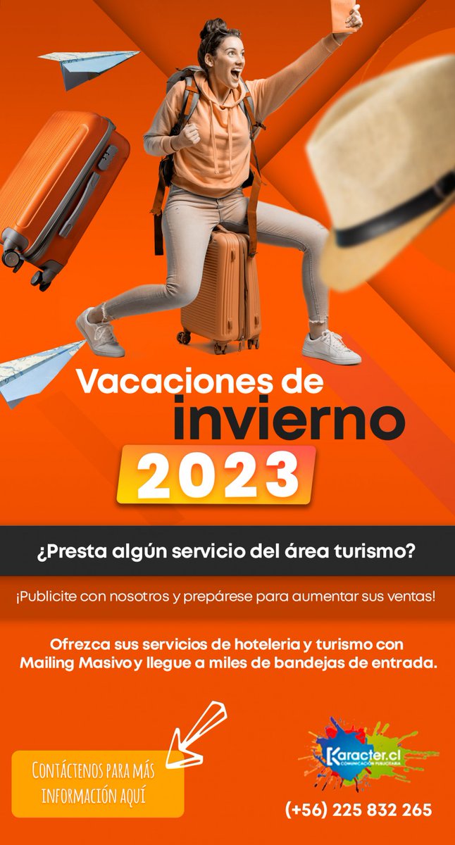 KaracterCL's tweet photo. #emailmarketing Publicite sus servicios - Se acercan las vacaciones VENDA https://t.co/YAdADLMsAb https://t.co/tHKh1iWyrr