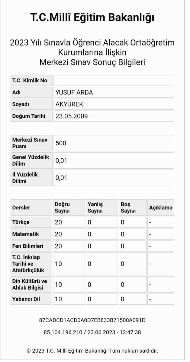 Ahlat Yunus Ensari Ortaokulu öğrencisi Yusuf Arda AKYÜREK 2023 LGS sınavında 500 tam puan alarak TÜRKİYE BİRİNCİSİ olmuştur.Öğrencimizi, ailesini ve idarecilerimizi tebrik eder,başarılarının devamını diliyorum
<a href="/tcmeb/">Millî Eğitim Bakanlığı</a> <a href="/Yusuf__Tekin/">Yusuf Tekin</a>
<a href="/T_Bedirhanoglu/">Turan Bedirhanoğlu</a>
<a href="/batuhan__bingol/">Batuhan Bingöl</a>
<a href="/Korkmazemin49/">Mehmet Emin KORKMAZ</a>