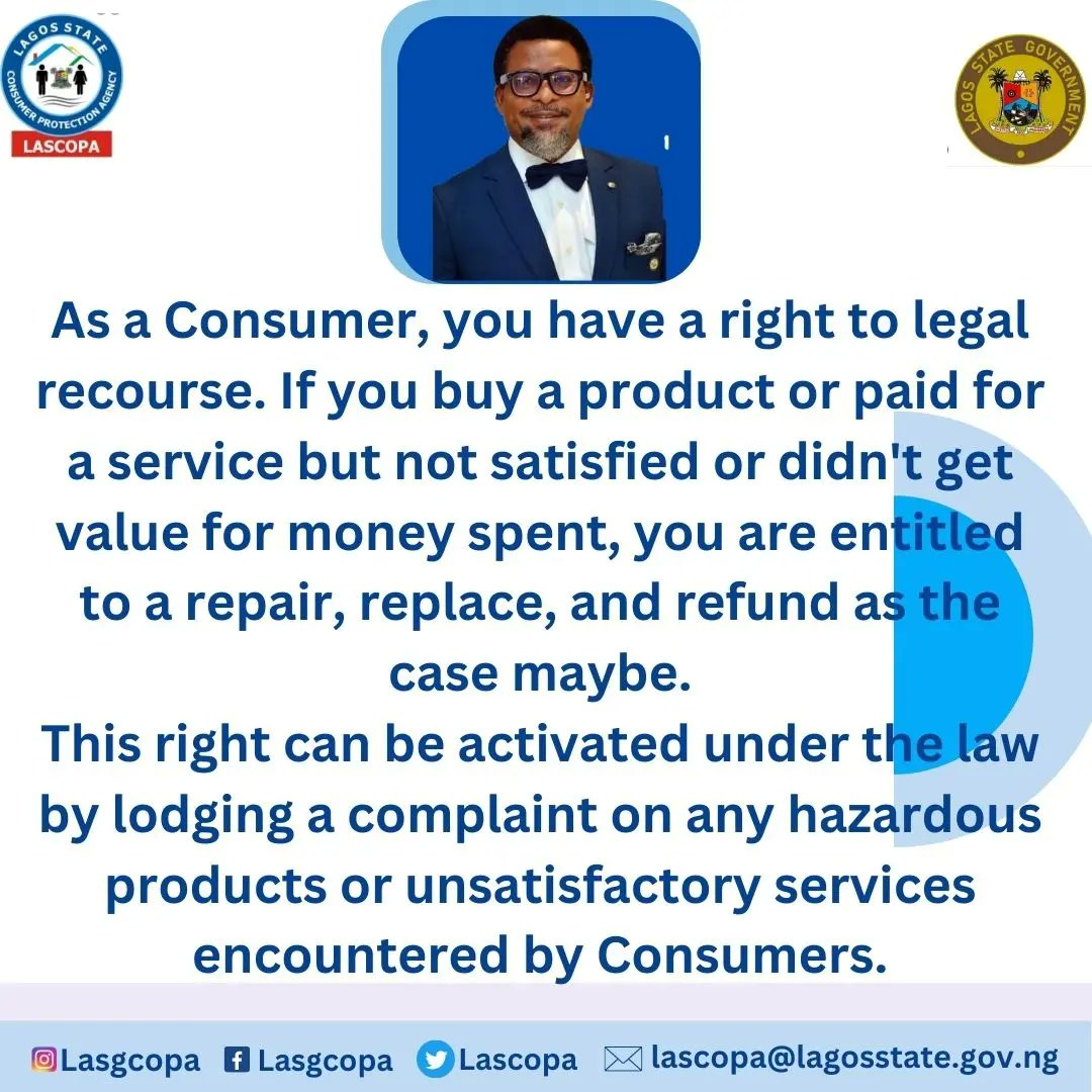 lasgcopa's tweet photo. @jidesanwoolu
@drobafemihamzat
@folasolebo
#Lascopa
#ConsumerProtection
#ConsumerRights
#ConsumerEducation https://t.co/KZTJyURAKt