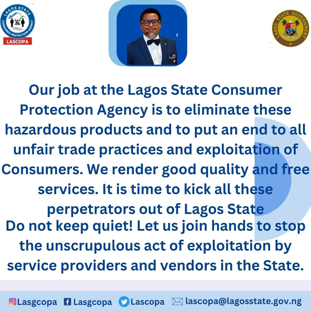 lasgcopa's tweet photo. @jidesanwoolu
@drobafemihamzat
@folasolebo
#Lascopa
#ConsumerProtection
#ConsumerRights
#ConsumerEducation https://t.co/KZTJyURAKt