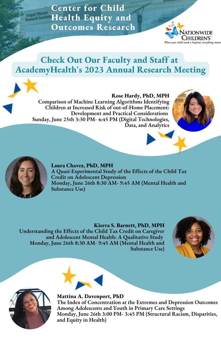 Hey #ARM23 friends, we’re headed west with some great presentations on child health policy and social drivers of health. #NCHHealthEquity @NCHforDocs @AcademyHealth