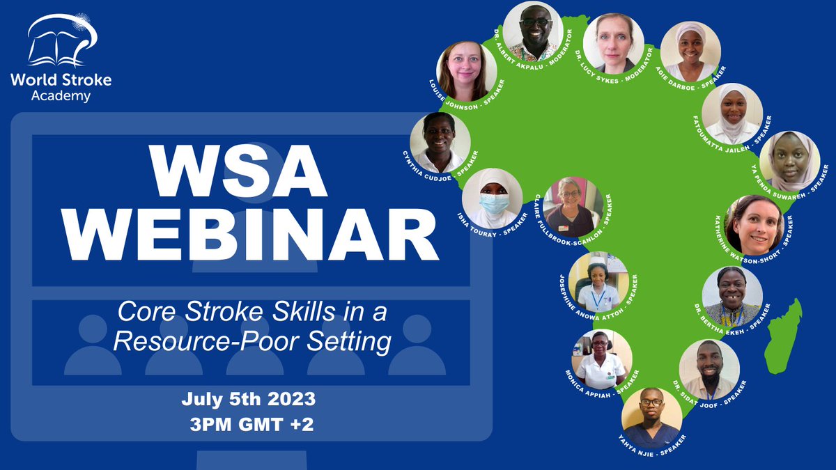 📢Dear colleagues &amp; friends!!

We invite you to a new #webinar:

🏨Core Stroke Skills in a Resource-Poor Setting

🗓️ July 5th, 3PM GMT +2

#swallow #positioning #continence

<a href="/WGStroke/">Wessex Global Stroke Partnerships</a> <a href="/AfricanStroke/">African Stroke Organization(ASO)</a> 

More info &amp; register:

world-stroke-academy.org/webinars/core-…