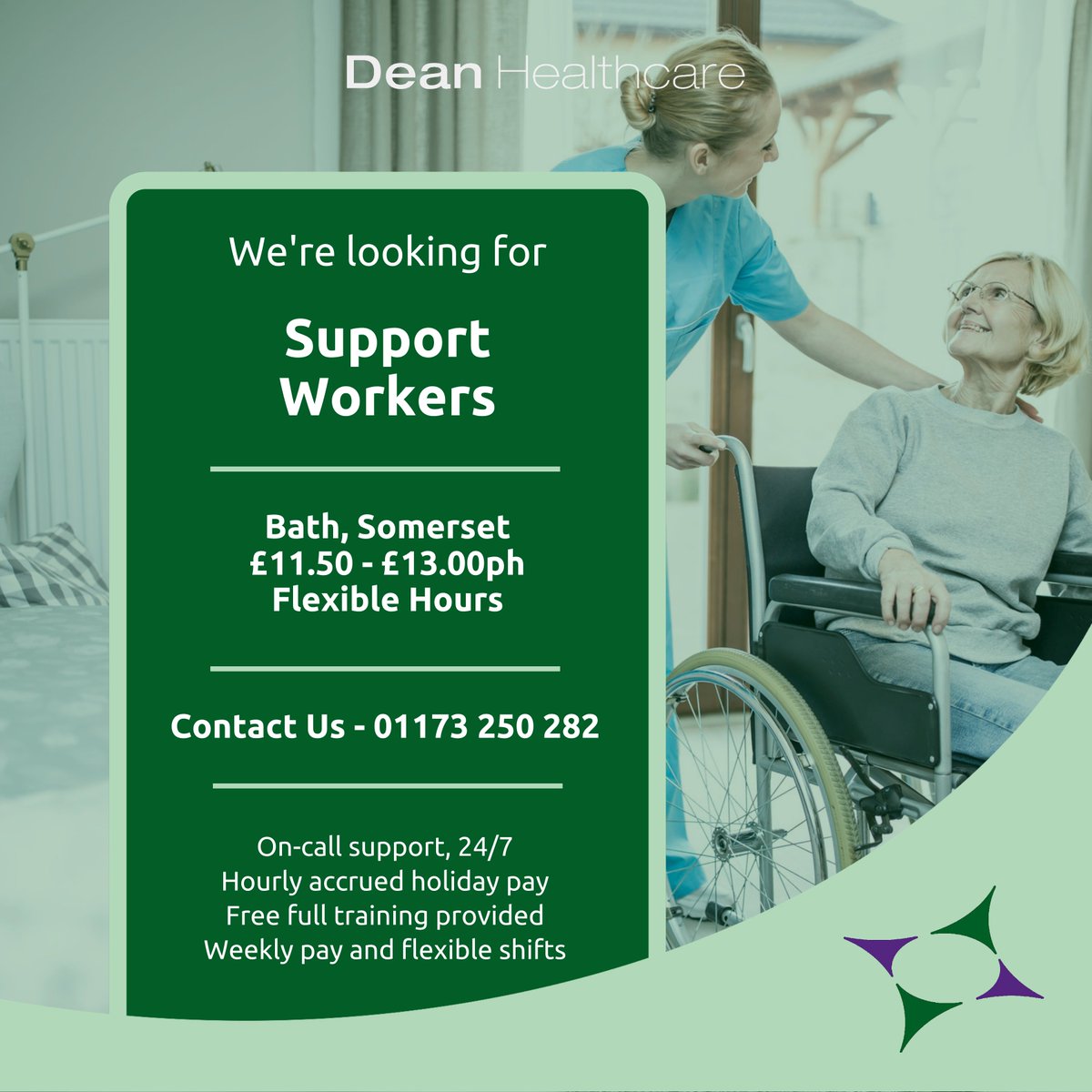 Are you a Support Worker based in or around Bath? We are currently recruiting and would like to hear from you! Get in touch with us today on 01773 250 282 for more information and to apply

#bath #somerset #care #carer #healthcare #supportworkers #supportworker #health #wellbeing