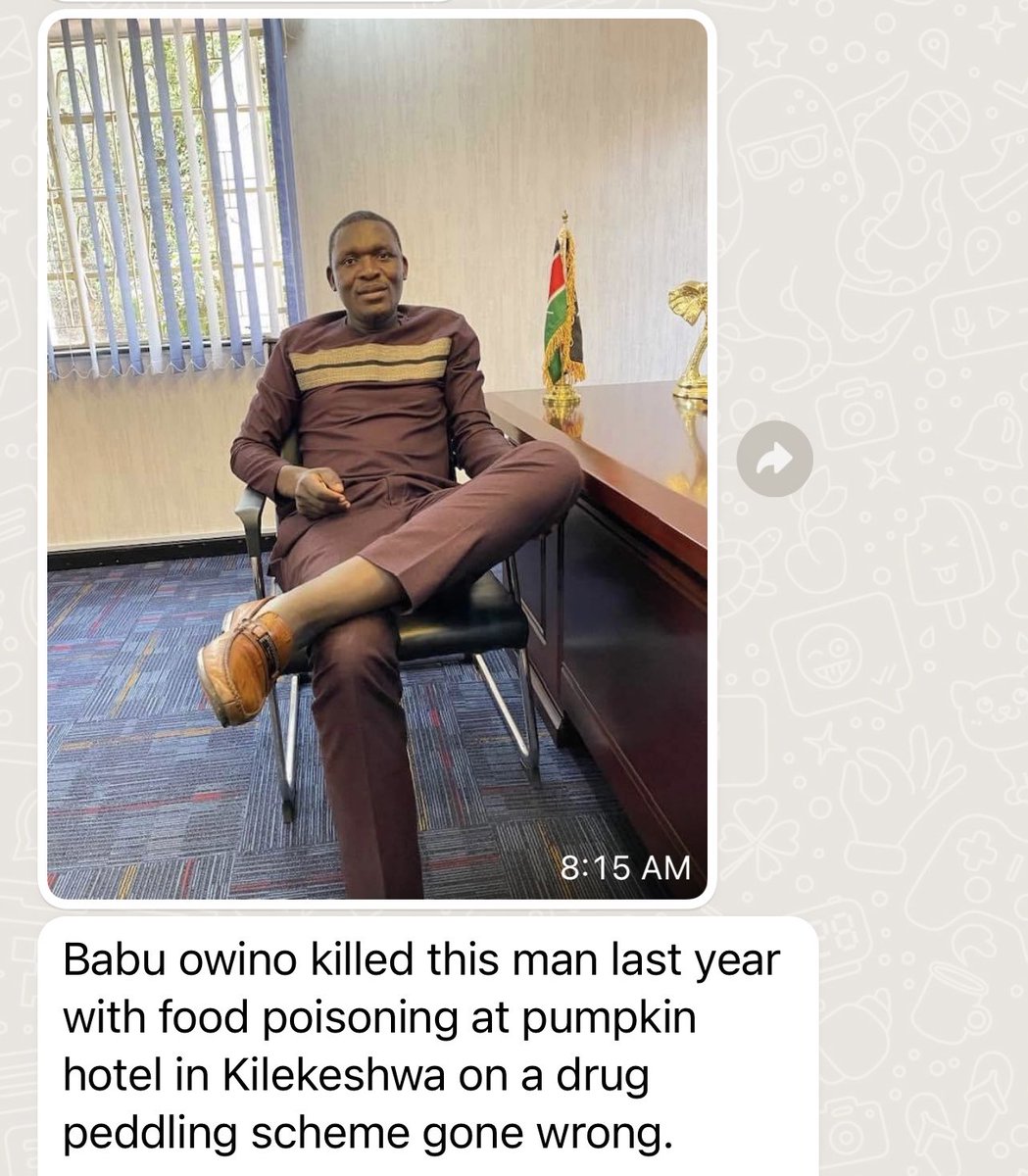 Criminal Babu Owino murdered this young man last year at the Pumpkin Hotel, Nairobi. We can’t continue to turn a blind eye to Babu Owino’s MASS MURDERS - unless we are looking for another Shakahola!