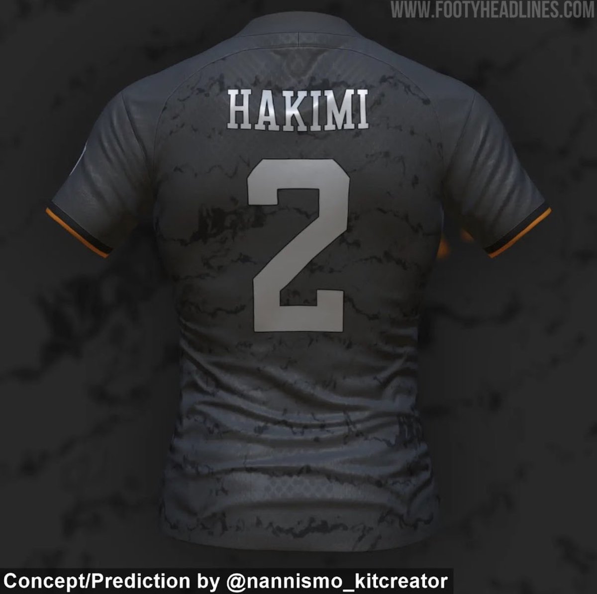 Ce à quoi pourrait ressembler le maillot Third du PSG la saison prochaine. 🖤🧡

📸 <a href="/Footy_Headlines/">Footy Headlines</a>