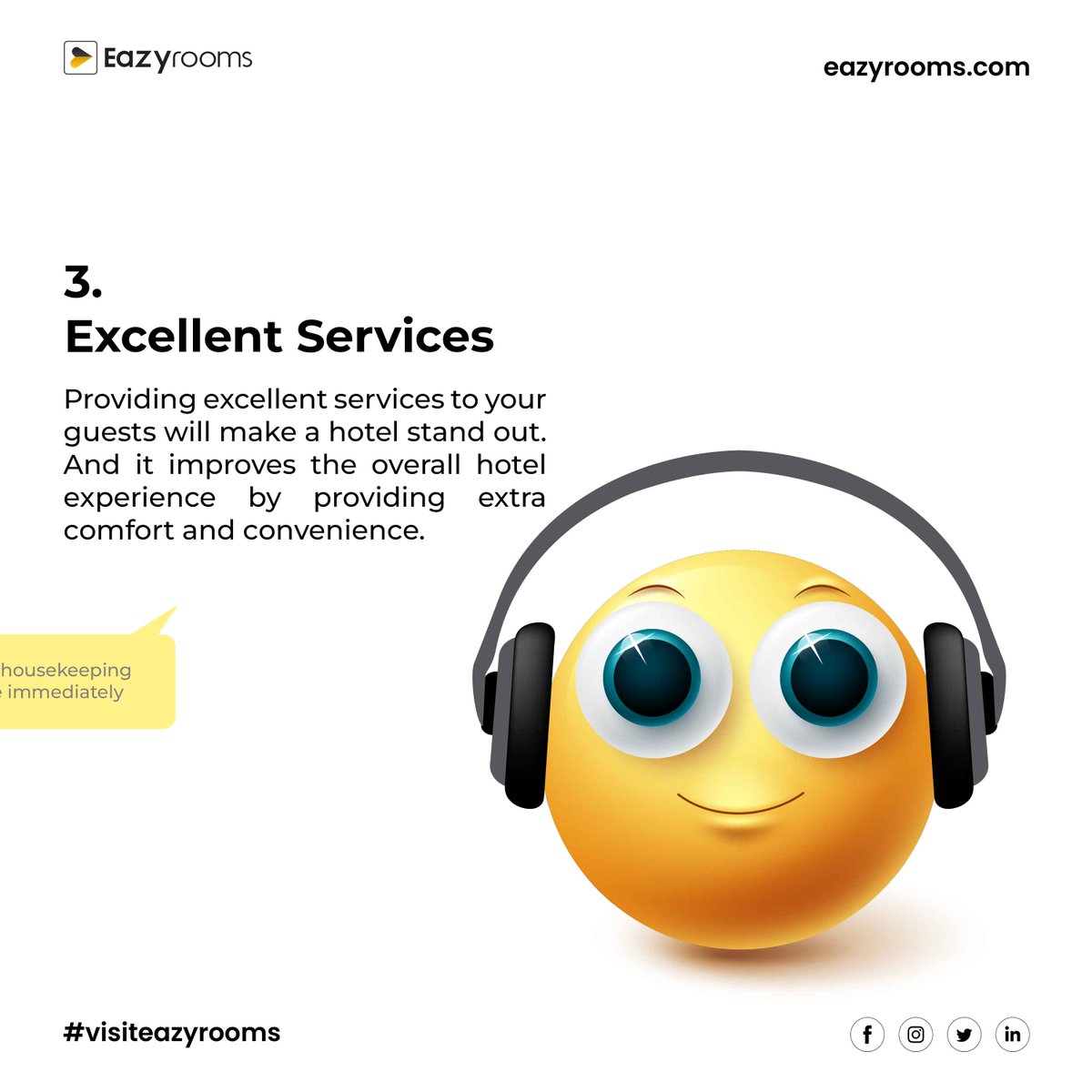 Understanding and meeting guests' expectations are crucial for hotel businesses.

@eazyrooms #Eazyrooms #GuestSatisfaction #CustomerExperience #Guestexperience #Guestexpectations #Guests #Satisfiedguests #Hotelowner #Hotelguests #Hotelsoftware #Hotelservices #Hotelowner #Checkin