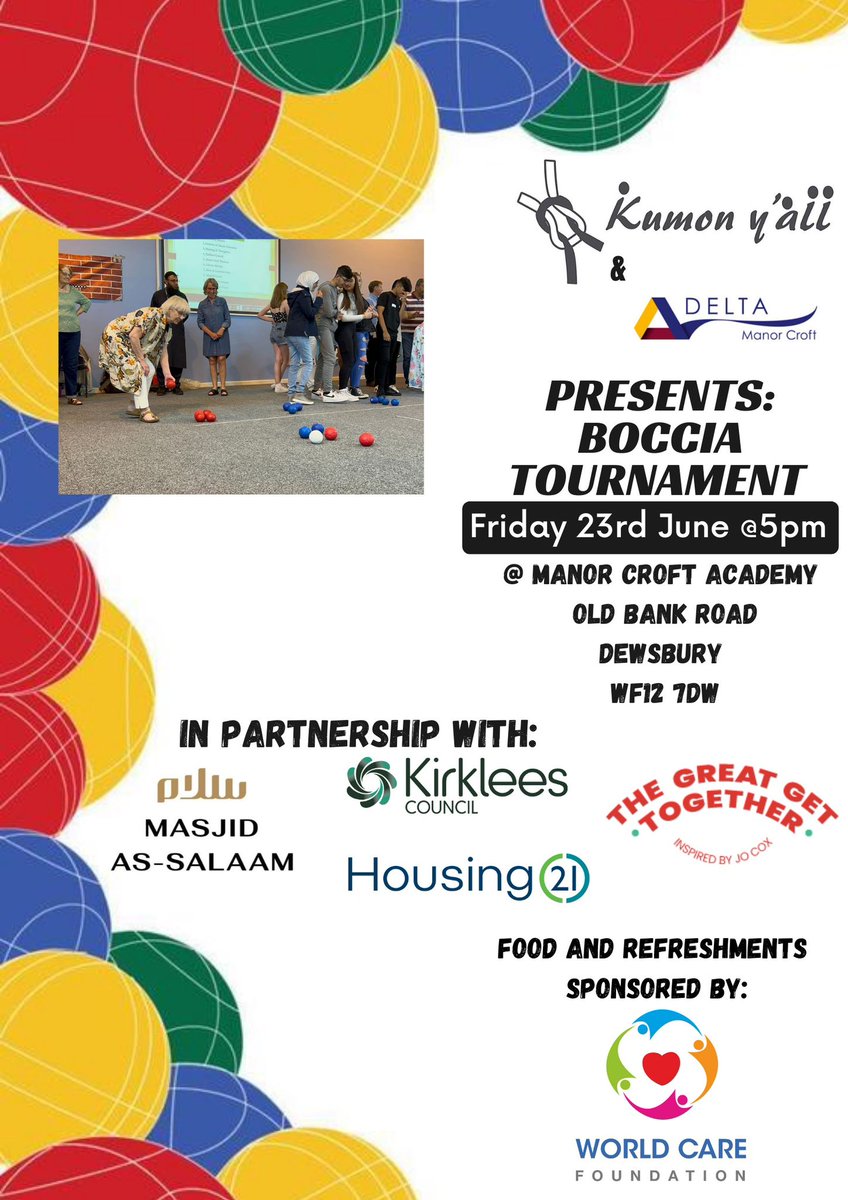 KumonYall's tweet image. We are ready for an evening of #funfilled #Boccia! #celebrating  the #GreatGetTogether  @DeltaManorCroft

An evening to #celebrate togetherness by building bridges and uniting across generations and communities.

#Communityspirit #tournament #youngpeople #LetsUnite
