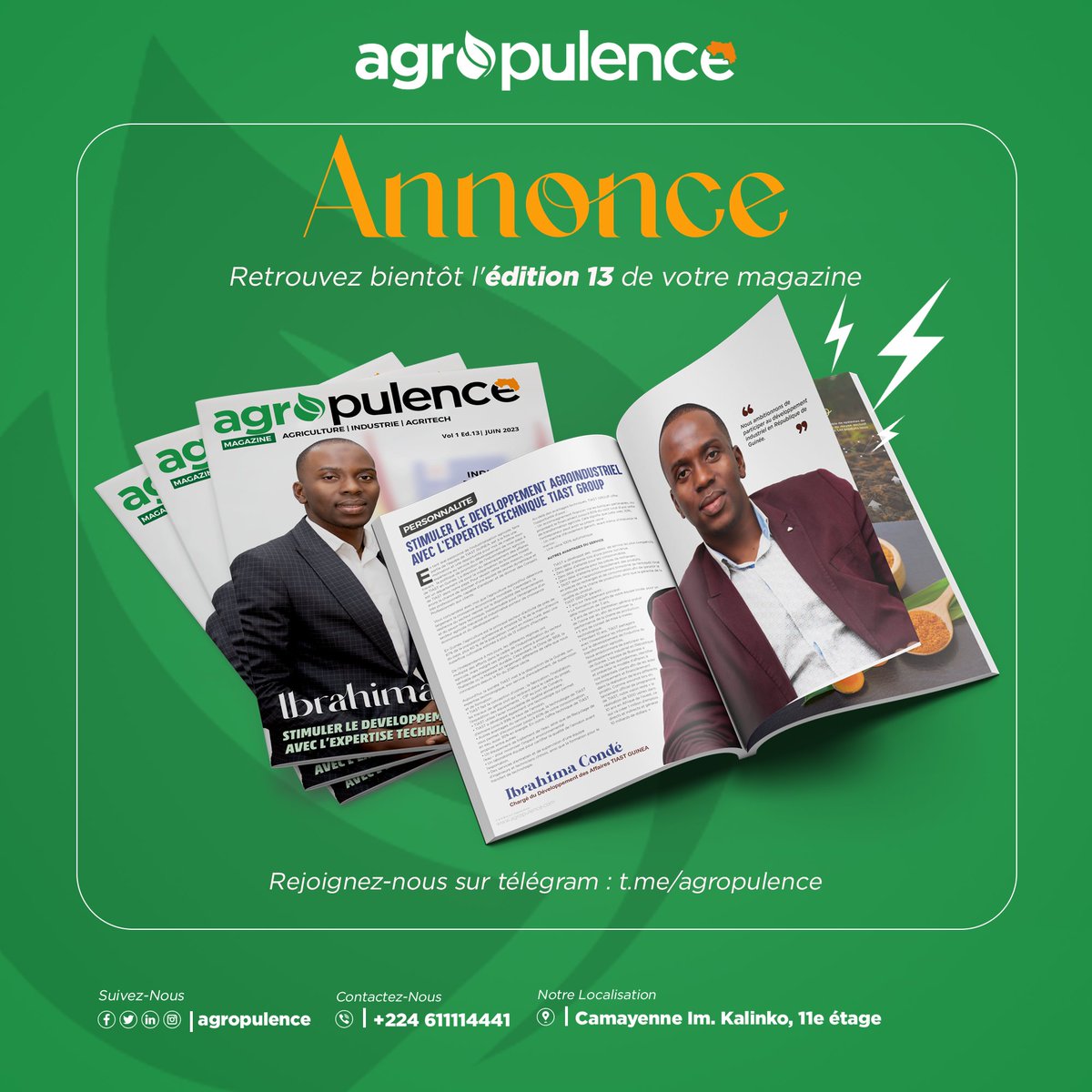 agropulence's tweet photo. 📷𝗘𝗗𝗜𝗧𝗜𝗢𝗡 𝟭𝟯, 𝗗𝗜𝗦𝗣𝗢𝗡𝗜𝗕𝗟𝗘
3 numéros en 1, c'était le pack qui vous a été offert pour cette semaine.

Retrouvez l'édition 13 de votre magazine Agropulence, à télécharger gratuitement sur : https://t.co/1y7O3Zed0h

#Agropulence #Agrinews #magazine https://t.co/qeCld6ZsWW