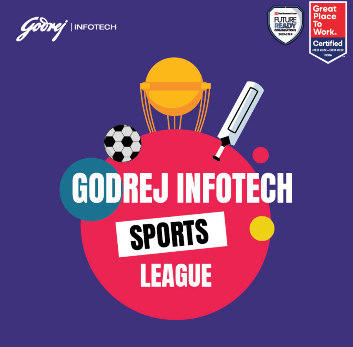 Godrej Infotech Ltd is all geared up for an action-packed day of sportsmanship! Tomorrow, we're kicking off our sports league with thrilling Football and Cricket competitions. So, stay tuned with us for exciting results and memorable clicks.