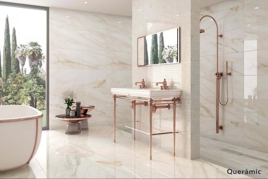 queramic's tweet image. La serie Dozza recrea la belleza del mármol Carrara y Calacata pulido sobre porcelánico con inyección digital.  💫✨

¿Estás listo para añadir un toque de elegancia? 

¡No esperes más y hazte con la serie Dozza Pulido de Tau Cerámica! 

#Decoración #DiseñoDeInteriores