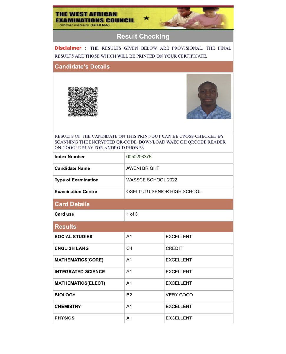 AtiaOsei's tweet photo. @GHOneTV A brilliant SHS graduate with good results needs help to pursue his dream course to become doctor https://t.co/oqiId6m7n4