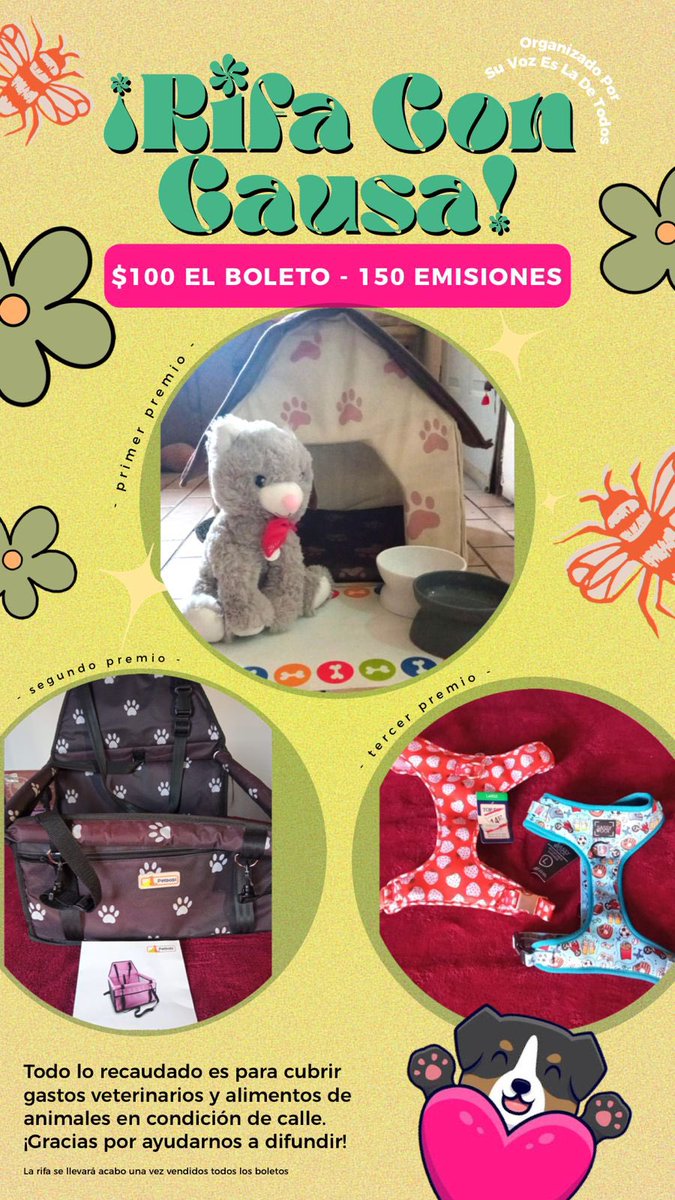 gllgina1's tweet photo. Seguimos con la rifa con causa‼️‼️ muchos números disponibles aún.. 100 pesos y ayudas a la rehabilitación de perritos rescatados.. ayúdanos a seguir cambiando vidas 🙌🏻🐾🐶 https://t.co/mZNIx4AbvW