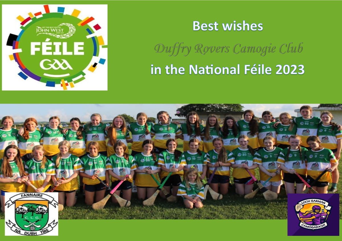 wexfordcamogie's tweet photo. Best of luck to Duffry Rovers u15 Camogie Féile team who are heading to the National Féile Finals in Mayo tomorrow from @wexfordcamogie https://t.co/eEXWQZpnq2