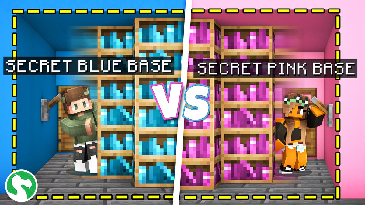 Play survival or role-play in the blue or the pink base! 💙💖 Both are unique and have different special rooms. You might even find an extra secret base in between the bases. 👀

Available on the <a href="/MinecraftMarket/">Minecraft Marketplace</a>! 🔥
🛒 bit.ly/blue-vs-pink-s…